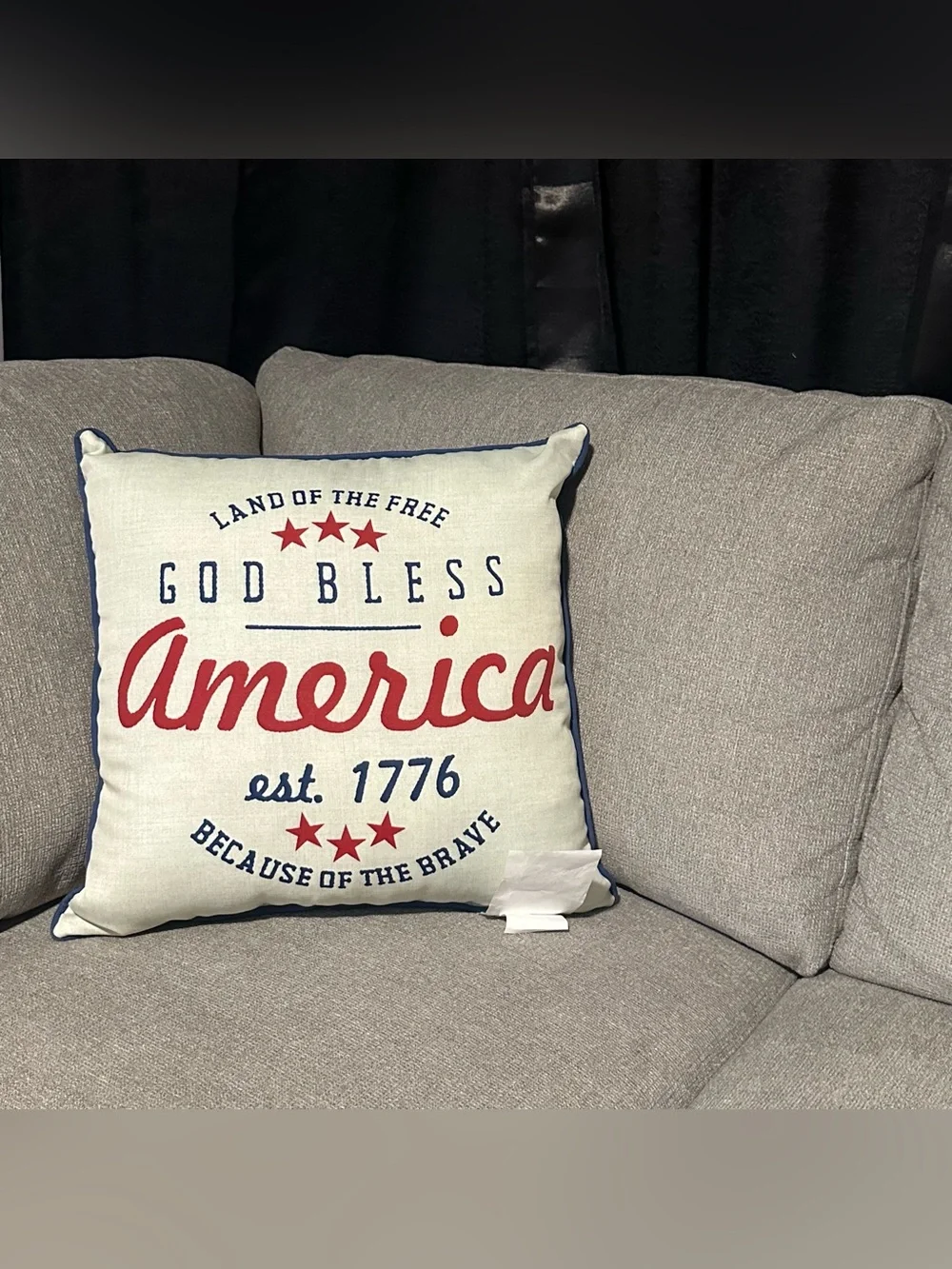 Jordan Patriotic 'God Bless America' Pillow - Cream, Red & Blue